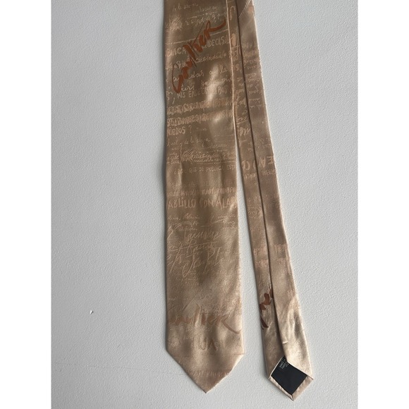 RARE VTG Jean Paul Gaultier "Juan Pablo Gualtiero" Spanish Verbiage Silk Tie - Picture 6 of 7